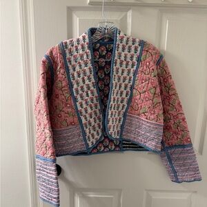 Floral Pink Quilted Women's Jacket